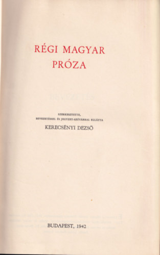Rgi magyar prza