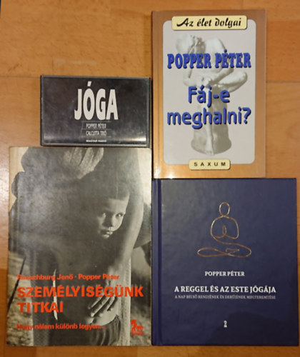 3 Popper Pter knyv + ajndk Popper audio kazetta (Jga): Szemlyisgnk titkai, A reggel s az este jgja, Fj-e meghalni + Jga (audio kazetta)