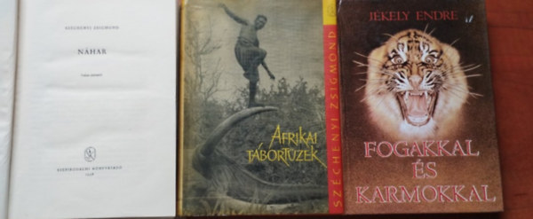 3db vad�szk�nyv :Afrikai t�bort�zek,Nahar,Fogakkal �s k�r�mmel