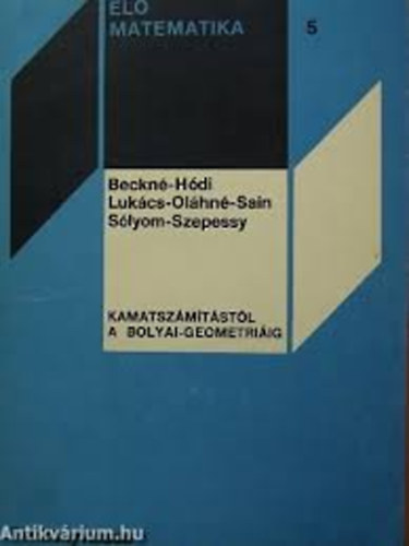 Kamatszmtstl a Bolyai-geometriig (l matematika 5)