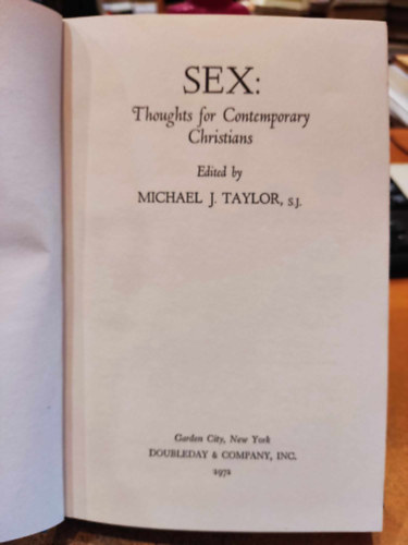 Sex: Thoughts for Contemporary Christians