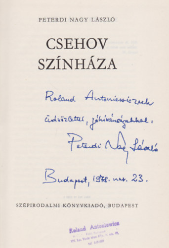 Csehov sznhza (Dediklt)