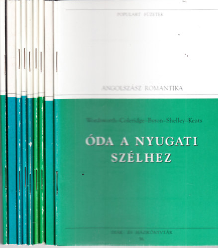 Populart f�zetek 9 db. -  Romantika - �da a nyugati sz�lhez + A fekete t�rpe + �lmok �lmod�i + A j�nai iskola + Korunk h�se + Rettenetes �vek + K�lt�i elm�lked�sek + Anyegin + A Morgue utcai gyilkoss�g