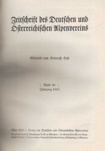 Heinrich Hess - Zeitschrift des Deutschen und sterreichischen Alpen -Vereines 1915