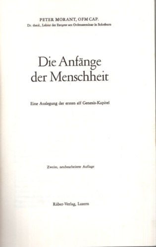 Die Anfange der Menschheit