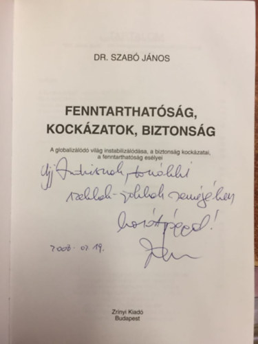 Fenntarthatsg - kockzatok - biztonsg