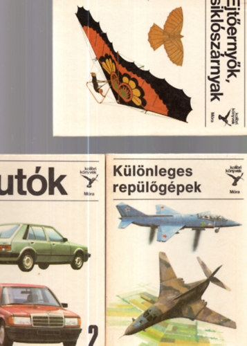 3 db Kolibri k�nyv: Aut�k 2 + Ejt�erny�k, sikl�sz�rnyak + K�l�nleges rep�l�g�pek