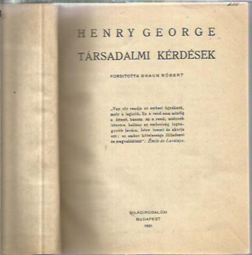 Henry George - Trsadalmi krdsek