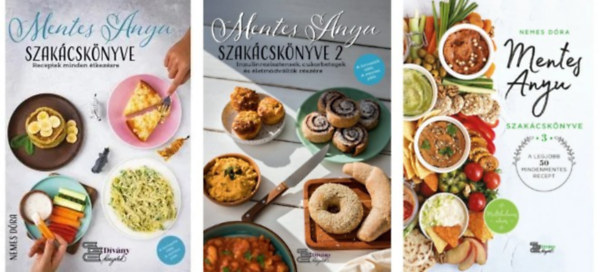 3 db könyv- Mentes Konyha;+ Mentes anyu szakácskönyve 2.+ Mentes anyu szakácskönyve 3.