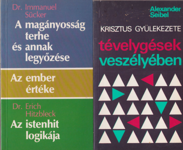 4 db vallsi knyv: Tvelygsek veszlyben + A magnyossg terhe s annak legyzse + Nincs mr szvem flelmre... - Az r a n vigasztalm + Szerettem egy lenyt - Bizalmas levelezs