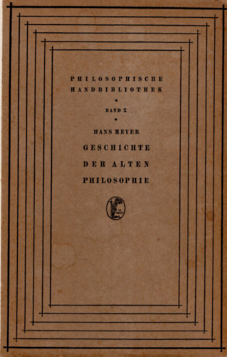 Geschichte der alten philosophie- nmet filozfia knyv