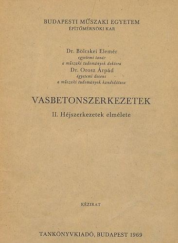 Vasbetonszerkezetek II. H�jaszerkezetek elm�lete