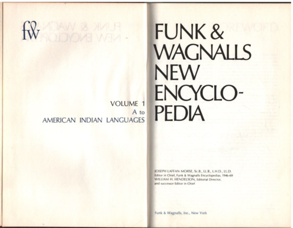 Funk & Wagnalls new encyclopedia (Volume 1) - A to American indian languages