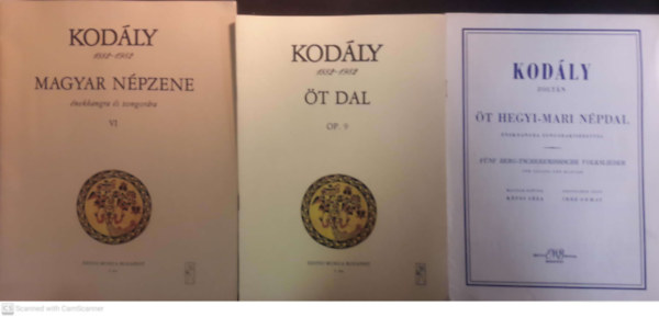 Magyar npzene nekhangra,zongorra VI. + Kodly t dal OP.9 + t Hegyi-Mari npdal ( 3 db kotta fzet )