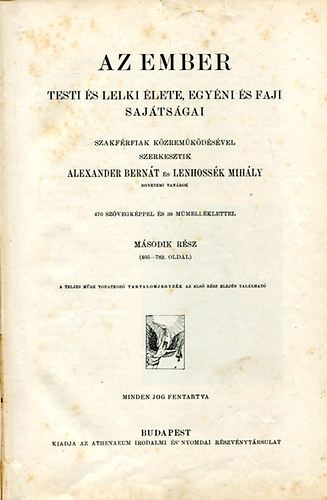 Az ember - Testi s lelki lete, egyni s faji sajtossgai II.
