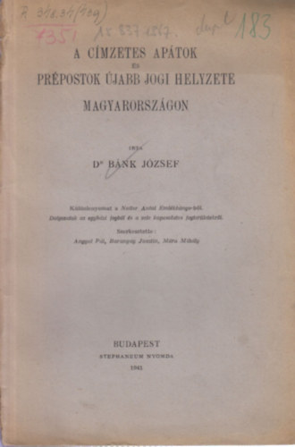 A cmzetes aptok s prpostok jabb jogi helyzete Magyarorszgon