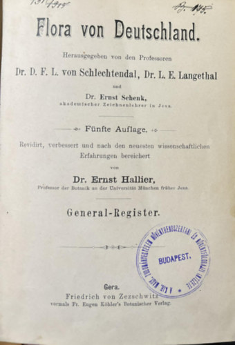 Flora von Deutschland - General Register