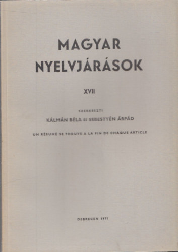 Magyar Nyelvjrsok XVII.