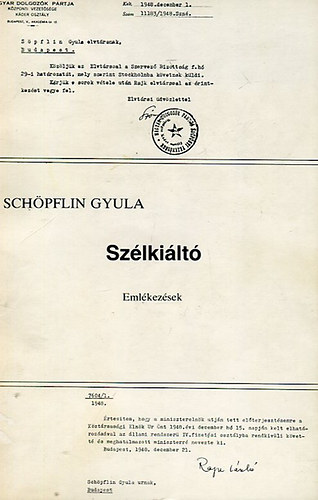 Sch�pflin Gyula - Sz�lki�lt�