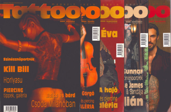Tatoo Magazin 2004/3., 4., 8., 11., 12. szmok (5 db)
