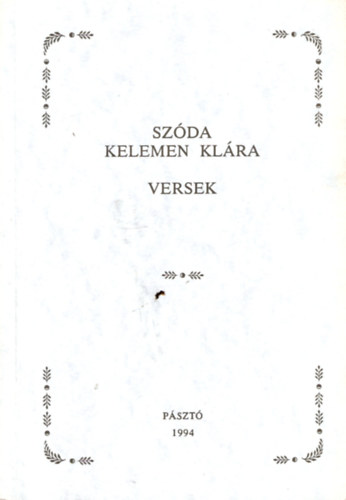 Sz�da Kelemen Kl�ra - Versek (Sz�da Kelemen Kl�ra)
