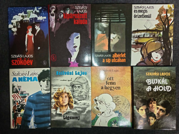 (8db) Szilv�si Lajos k�nyvcsomag: Sz�k��v / Kip�rn�zott kaloda / Alb�rlet a s�p utc�ban / �s m�gis �rizetlen�l / A N�ma / L�gszomj / Ott fenn a hegyen / Bujk�l a hold