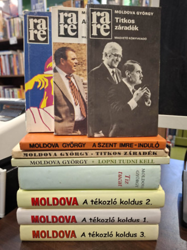10 db-os Moldova Gy�rgy K�NYVMENT� AJ�NLAT: Titkos z�rad�k, Lopni tudni kell, T�z tucat, A Szent Imre-indul�, A t�rv�ny szolg�ja �s egy�b t�rt�netek, A Pusk�s-�gy, Titkos z�rad�k, A t�kozl� koldus 1-3.