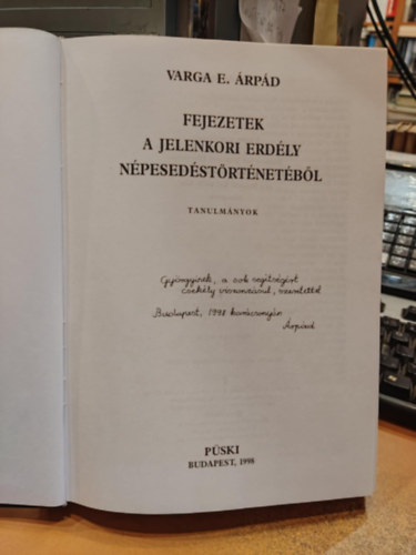 Fejezetek a jelenkori Erdly npesedstrtnetbl - Tanulmnyok
