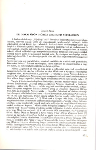 Dr. Makai �d�n M�ricz Zsigmond v�delm�ben - K�l�nlenyomat