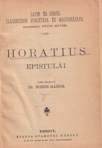 Horatius epistuli - Horatius satiri