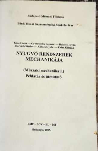 Nyugv Rendszerek Mechanikja-Mszaki Mechanika I. Pldatr s
