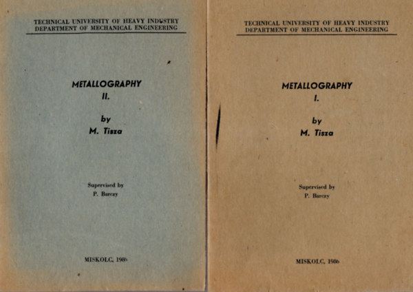 Metallography I-VI. ktet ( egytt ) -angol nyelv