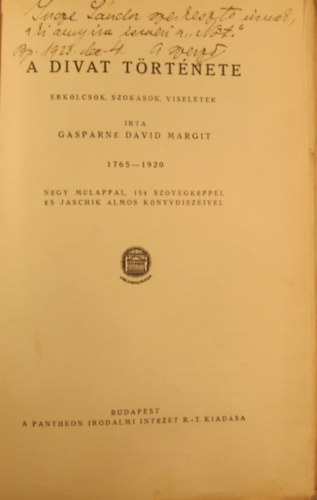 A divat trtnete II. 1765-1920