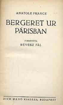 Anatole France - Bergeret ur Prisban