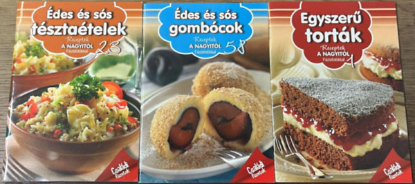 Nincs feltüntetve - 3 darab receptek a nagyitól: Édes és sós tésztaételek - Édes és sós gombócok - Egyszerű torták