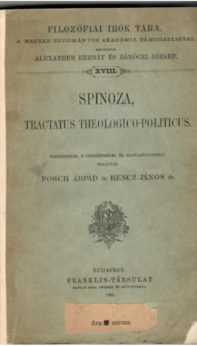 Spinoza, Tractatus Theologico-Politicus