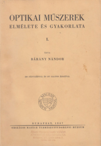 Optikai M�szerek I.k�tet