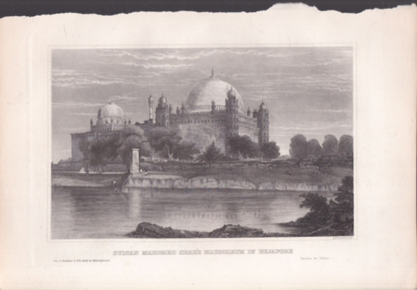 Sultan Mahomed Shah's Mausoleum in Bejapore (Mohamed Shah Szultn mauzleuma, Bijapur, India, zsia) (16x23,5 cm mret eredeti aclmetszet, 1856-bl)