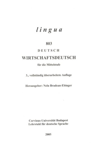 Lingua 803 Deutsch Wirtschaftsdeutsch - zleti nmet nyelvknyv