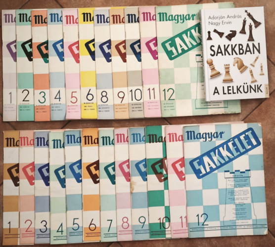 Magyar sakk�let foly�irat 1959. 1-12. sz�m (a 7. sz�m hi�nyzik), 1960. 1-12. sz�m  + aj�nd�k m�: Sakkban a lelk�nk