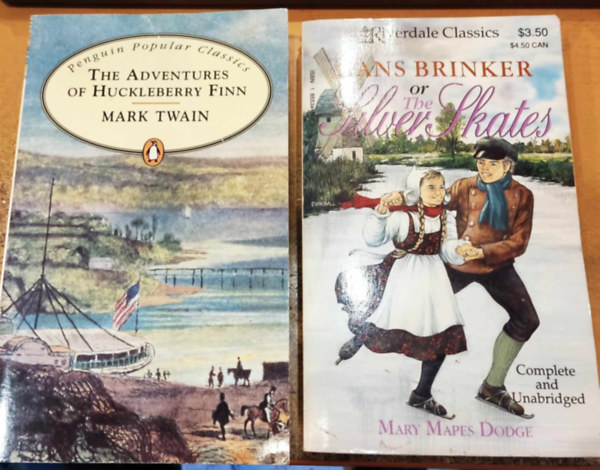 Mary Mapes Dodge Mark Twain - Hans Brinker or The Silver Skates + The Adventures of Huckleberry Finn (2 kötet)