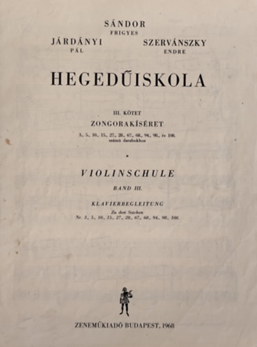 Heged�iskola - Violinschule III.