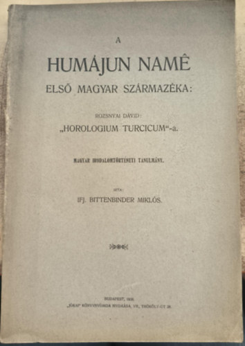 A Humjun nam els magyar szrmazka (1908)