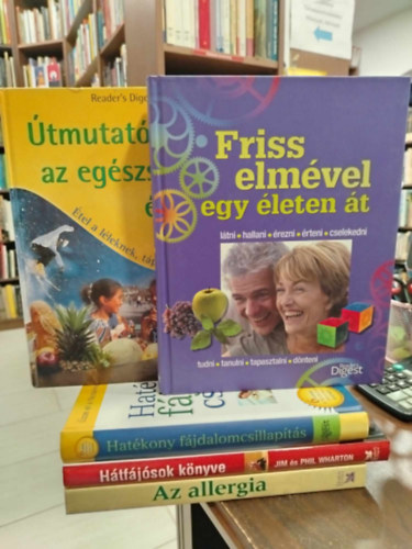 Knyvcsomag, 5 db. letmd.  Reader's Digest. Friss elmvel egy leten t+tmutat az egszsges lethez+Hatkony fjdalomcsillapts+Htfjsok knyve+Az allergia