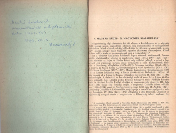 A magyar kzp- s nagycmer kialakulsa - Klnlenyomat - dediklt
