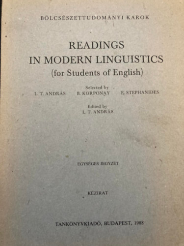 Readings in Modern Linguistics (for Students of English)