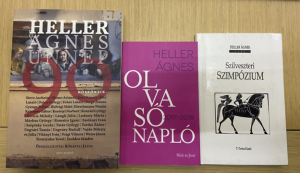 2 db Heller �gnes m� + 1 db dedik�lt Heller �gnes m� - Heller �gnes �nnep 90, Olvas�napl� 2017-2018, Szilveszteri szimp�zium - dedik�lt