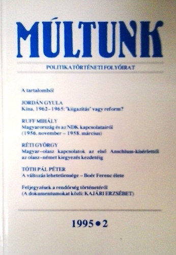 Mltunk - Politikatrtneti folyirat 1995/2