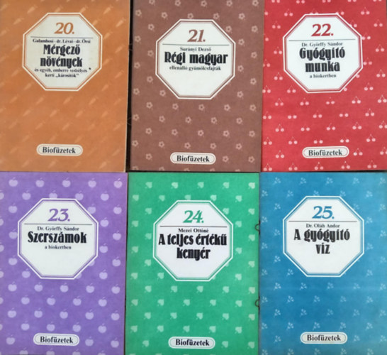Biofzetek sorozat 20-25. - Mrgez nvnyek / Rgi magyar ellenll gymlcsfajtk / Gygyt munka / szerszmok a biokertben / A teljes rtk kenyr / A gygyt vz