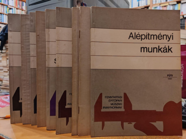 10 db ptipar: Alptmny munkk (+ helyesbts, bvts); pletgpszet (+ helyesbts, bvts); Keverkek s ideiglenes segdszerkezetek (+ helyesbts, bvts); Kzmpts helyesbts s bvts + Vill